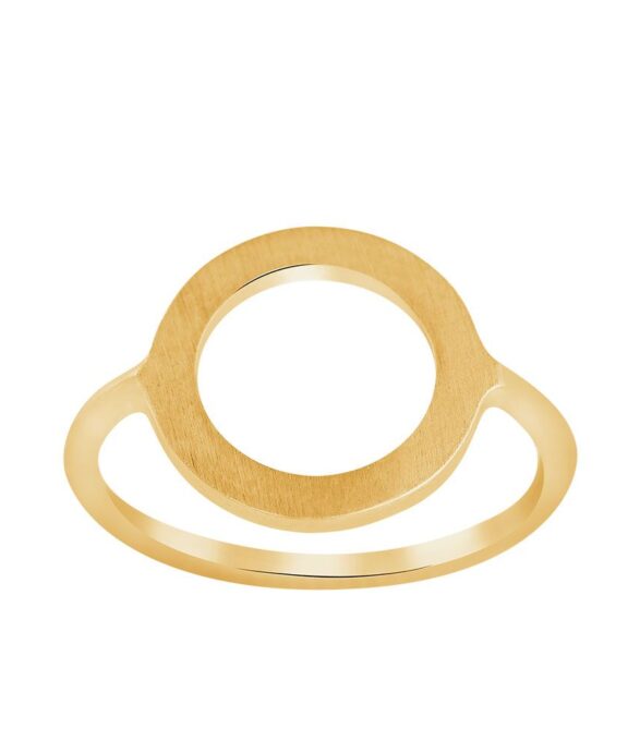 RING FORGYLDT SØLV CIRKEL 14MM
