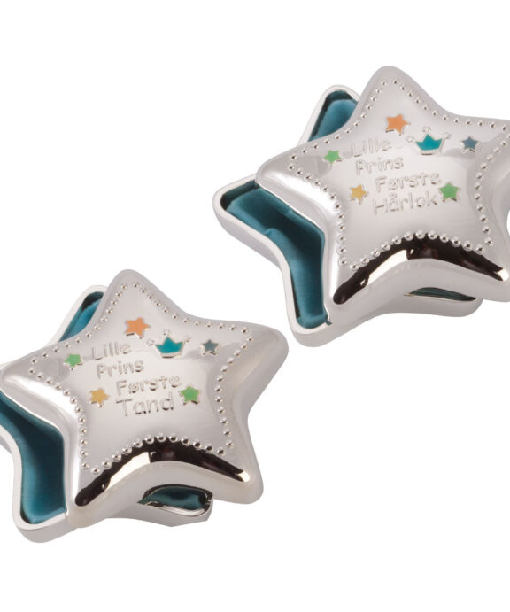 STJERNESÆT ÆSKE TAND/HÅRLOK FORSØLVET