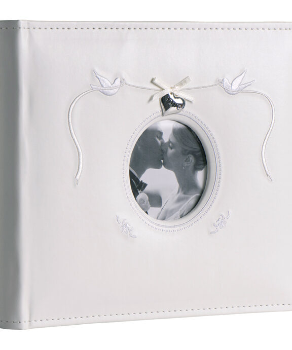 FOTOALBUM TIL BRYLLUP MED FORSØLVET HJERTE