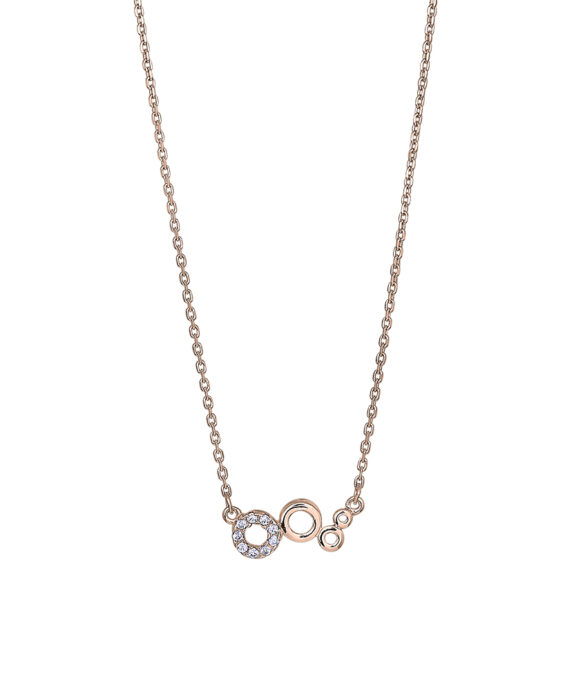 JOANLI NOR SØLV ROSA BELAGT HALSKÆDE EVYNOR MED ZIRKONIA