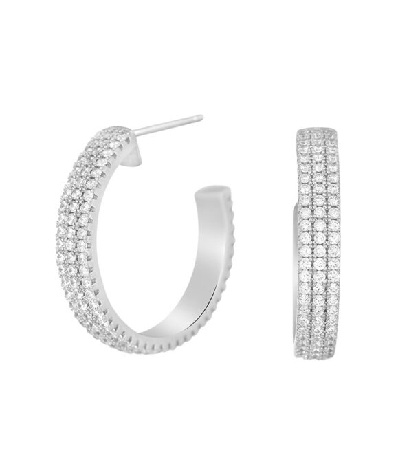 JOANLI NOR RHODINERET SØLV CREOLER 20 MM ADINA MED ZIRKONIA - 345 186