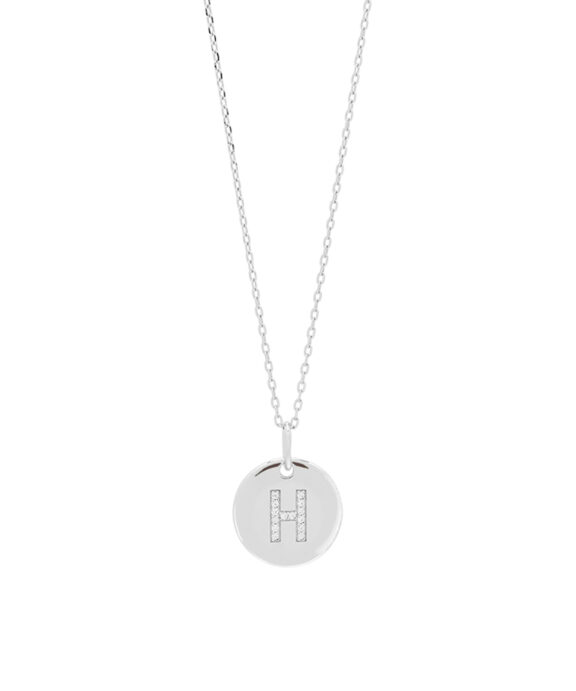JOANLI NOR HALSKÆDE SØLV BOGSTAV H ELLANOR MED ZIRKONIA