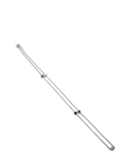 OLE LYNGGAARD A1955-501 HALSKÆDE BOBBLE 18KT HVIDGULD MED AMETYST, TOPAS OG TURMALIN