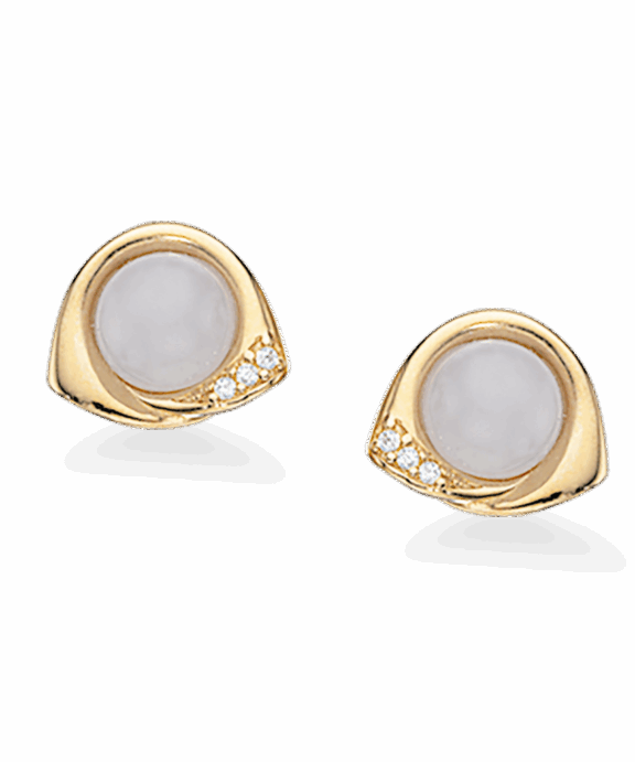 SCROUPLES SØLV FORGYLDT ØRERINGE MED CALCEDON - 152982