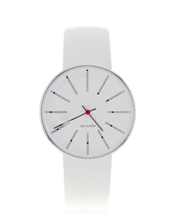 ARNE JACOBSEN BANKERS MED HVID LÆDERREM - 43466