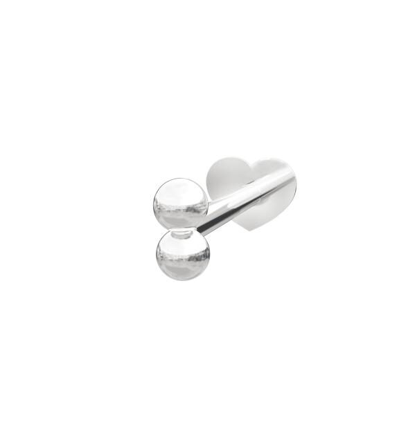 NORDAHL JEWELLERY LABRET PIERCING SØLV MED TO KUGLER - 30140010900