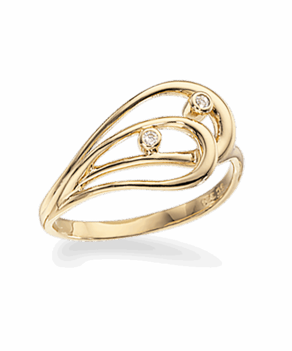 SCROUPLES 8 KARAT GULD RING MED SYNTESTISK ZIRKONIA