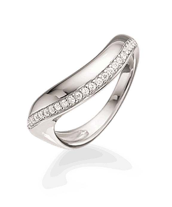 SØLV DAMERING MED SYNTETISK ZIRKONIA