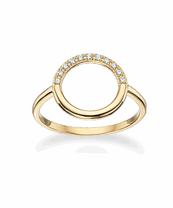 SCROUPLES FORGYLDT SØLV RING MED ZIRKONIA STØRRELSE 52 - 725192