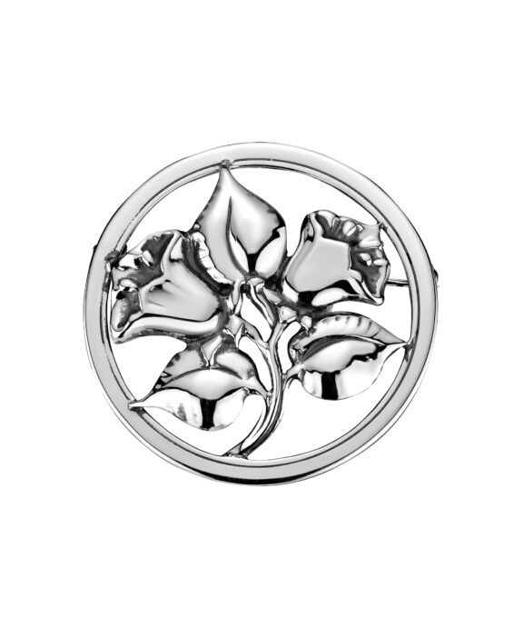 LUND COPENHAGEN SØLV BROCHE OXYDERET BLOMST - 9041132