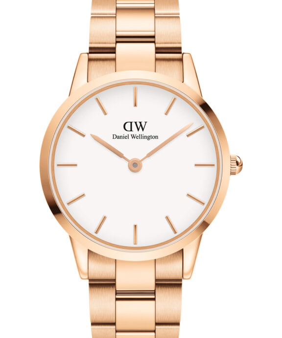 DANIEL WELLINGTON ICONIC LINK 40MM ROSA GULD HVID SKIVE - DW00100343
