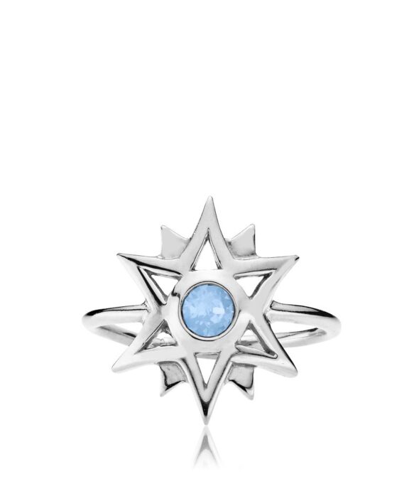 SISTIE RING SØLV M/BLÅ SWAROVSKI STEN DESIGNCOLLAB MED OLIVIA DAHL - Z4018SWS