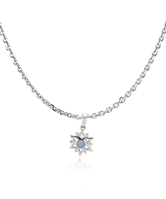 SISTIE HALSKÆDE SØLV RHODINERET BLÅ STEN DESIGNCOLLAB MED OLIVIA DAHL - ZS20211SWS45