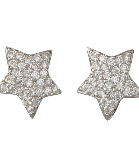 STJERNE ØRESTIK SØLV 10MM MED SYNTETISK ZIRKONIA