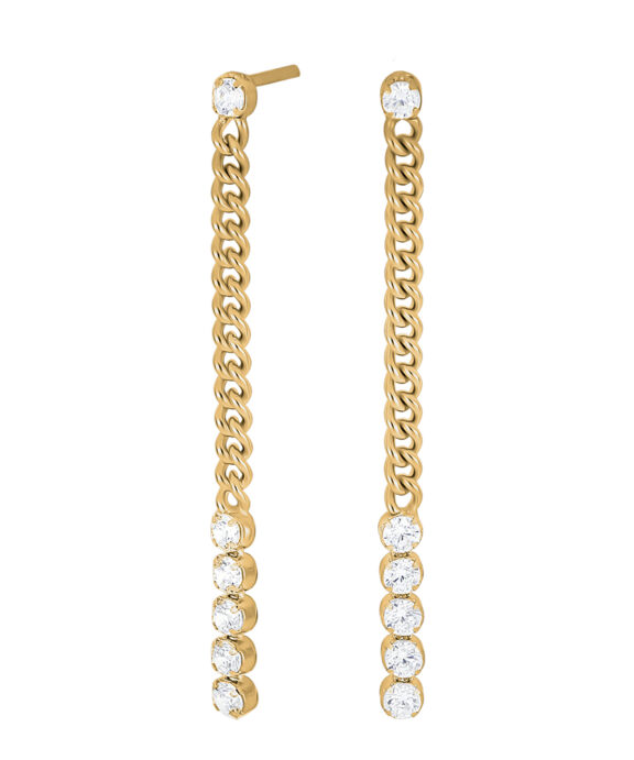 JOANLI NOR SØLV FORGYLDT ØRERINGE HÆNGER GINANOR 45 MM