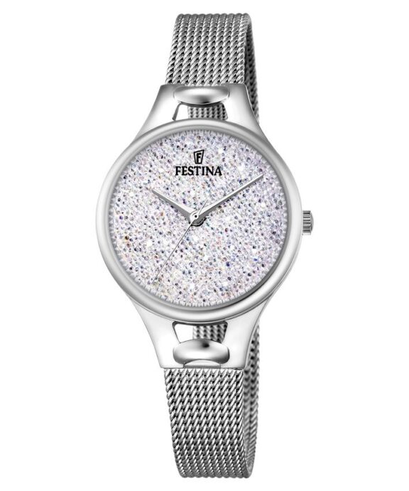 FESTINA DAME UR MED SWROVSKI STEN OG STÅL MESH LÆNKE - F20331/1