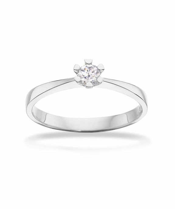 SCROUPLES VIDA RING 8 KARAT HVIDGULD MED BRILLANT 0,15 CARAT - 7814,15