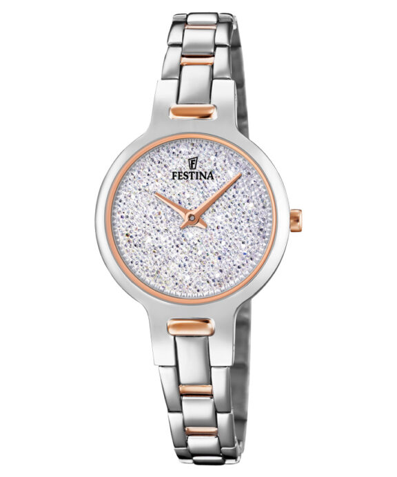 FESTINA UR DAME TO FARVET MED SWAROVSKI KRYSTALLER - F20381/1