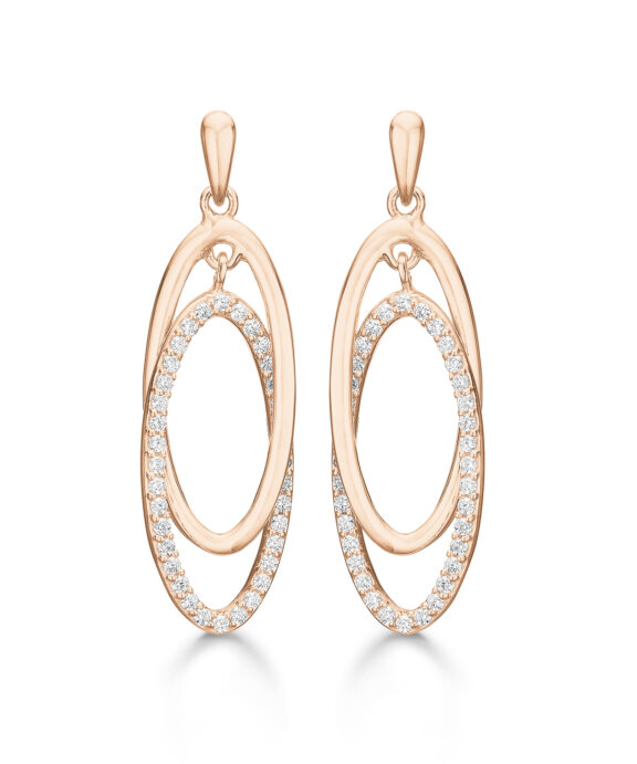 AAGAARD ØRERINGE HÆNGER ROSA FORGYLDT SØLV - 03972891-75