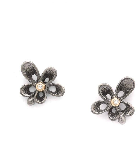 PER BORUP VIOLINA ØRERINGE SØLV OXYDERET - 1005ØSX