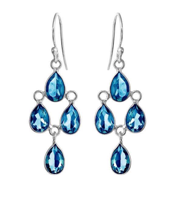 SUSANNE FRIIS BJØRNER ØRERINGE SØLV MED LONDON BLUE CRYSTALS - 5267-1-174