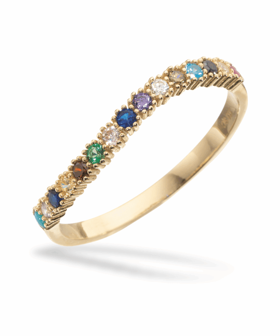 SCROUPLES 8 KARAT GULD RING RAINBOW - 711413