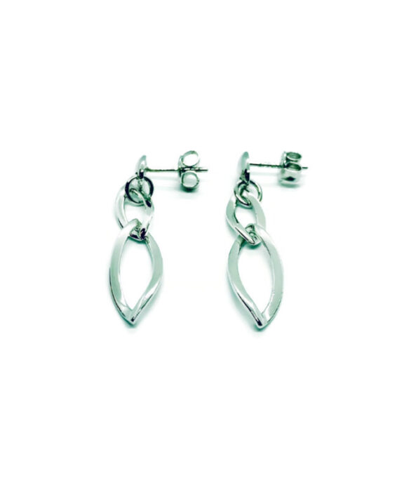 SØLV ØRERINGE HÆNGER UDEN STEN