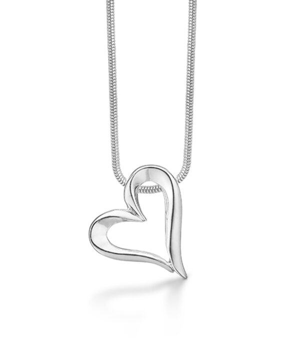 RANDERS SØLV HALSKÆDE MED HJERTE - RS167807