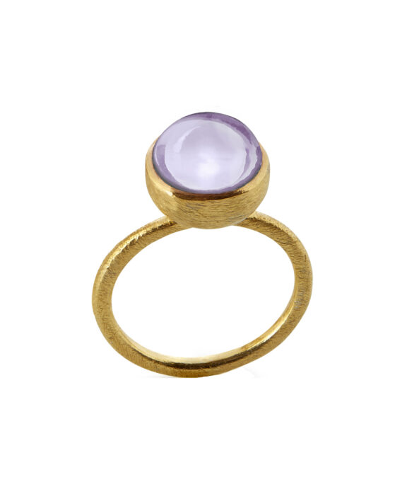 SUSANNE FRIIS BJØRNER RING FORGYLDT SØLV MED LYS AMETYST - 1678-2-198