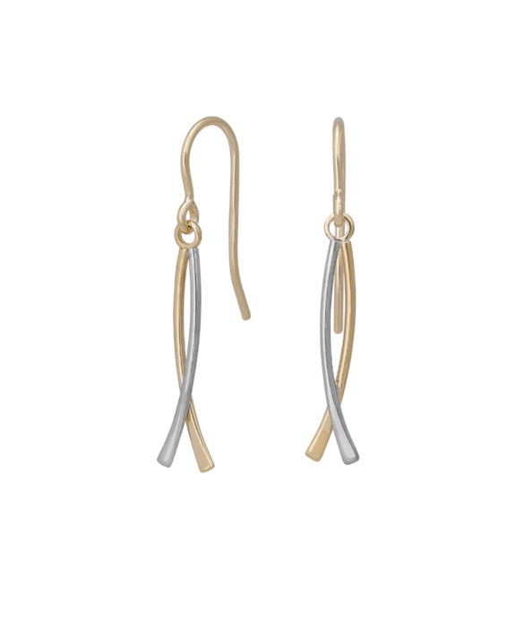 SIERSBØL 8 KARAT GULD ØRERINGE BICOLOR 382 137 3