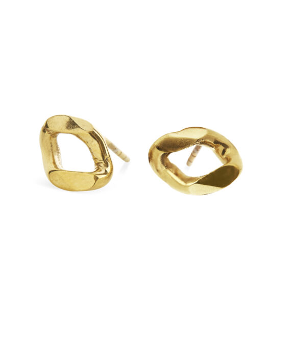 SUSANNE FRIIS BJØRNER ØRERINGE FORGYLDT SØLV PANSER - 5593-21