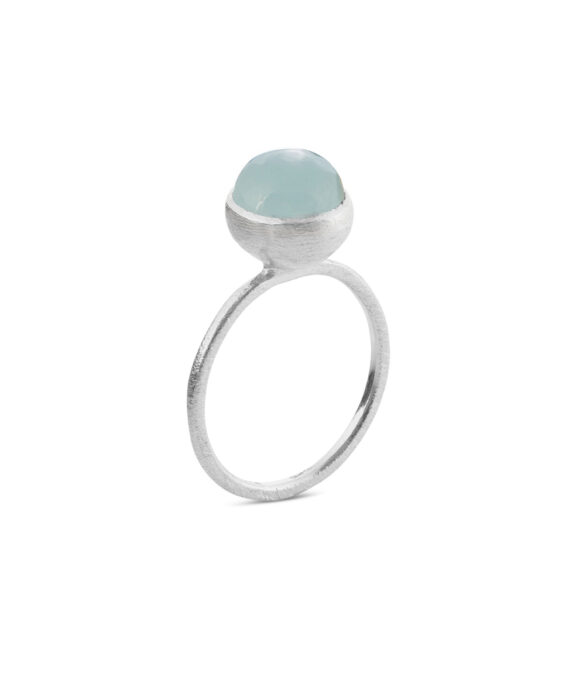 SUSANNE FRIIS BJØRNER RING SØLV LYSEBLÅ KRYSTAL STR 58- 1692-1-111