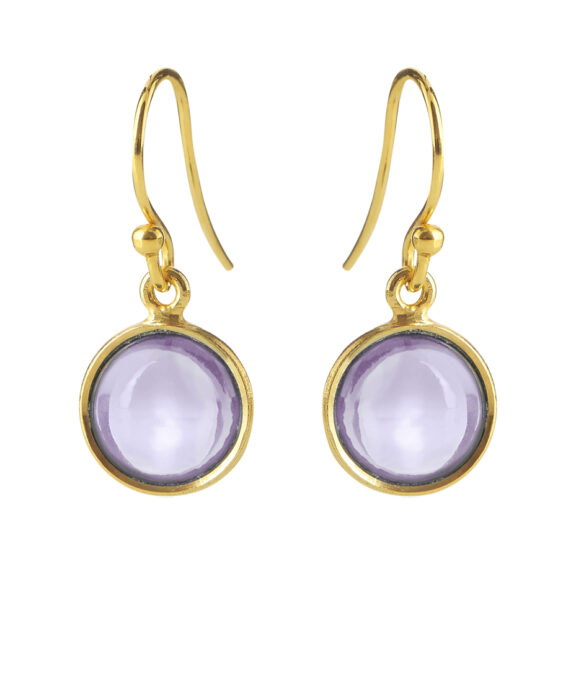SUSANNE FRIIS BJØRNER ØRERINGE FORGYLDT SØLV MED LYS AMETYST - 5521-2-198