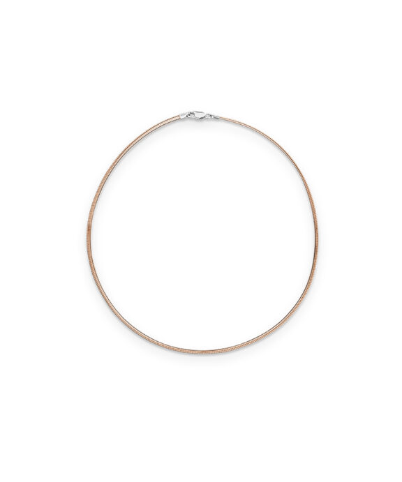 KRANZ OG ZIEGLER HALSKÆDE SØLV ROSA FLAD SLANGE 41 CM - 2003787-41