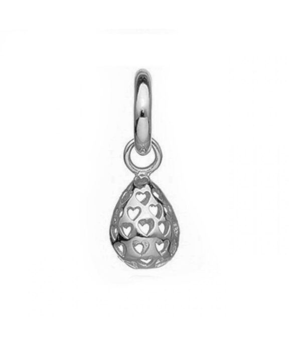 STORY VEDHÆNG SØLV BLANK DRÅBE MED HJERTER - 4008809