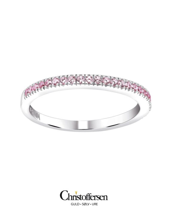 JOANLI NOR HELLENOR SØLV RING MED LYSERØD STEN - 145 100