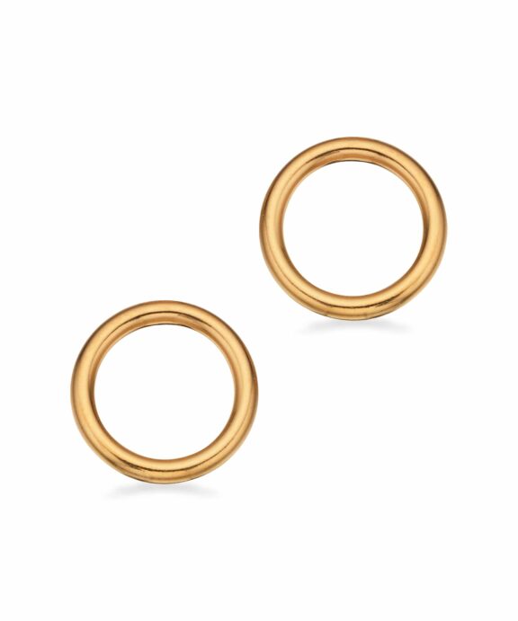 SCROUPLES ØRERINGE SØLV FORGYLDT CIRKEL - 154032