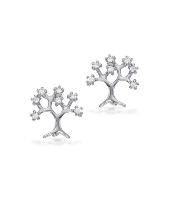 SCROUPLES SØLV ØRERINGE LIVETS TRÆ MED SYNTETISK STEN - 154752