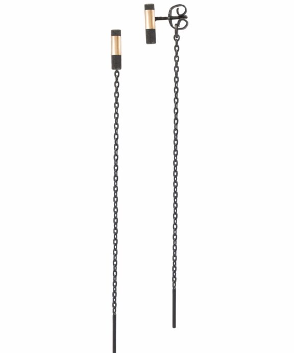 HEIRING ØRERINGE OXYDERET SØLV MED GULD DETALJER - 51-7-66GU-OX