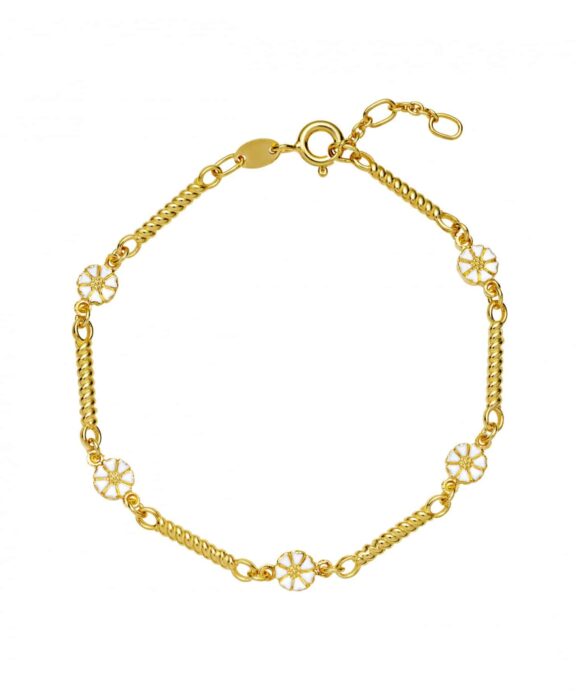 LUND COPENHAGEN MARGUERIT ARMBÅND SØLV FORGYLDT - 9015042-M
