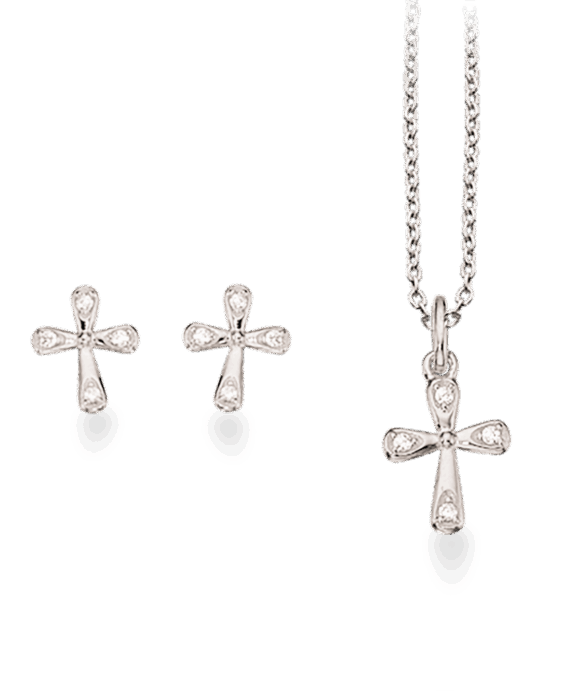 SCROUPLES SØLV SMYKKSÆT MED KORS - PX1081