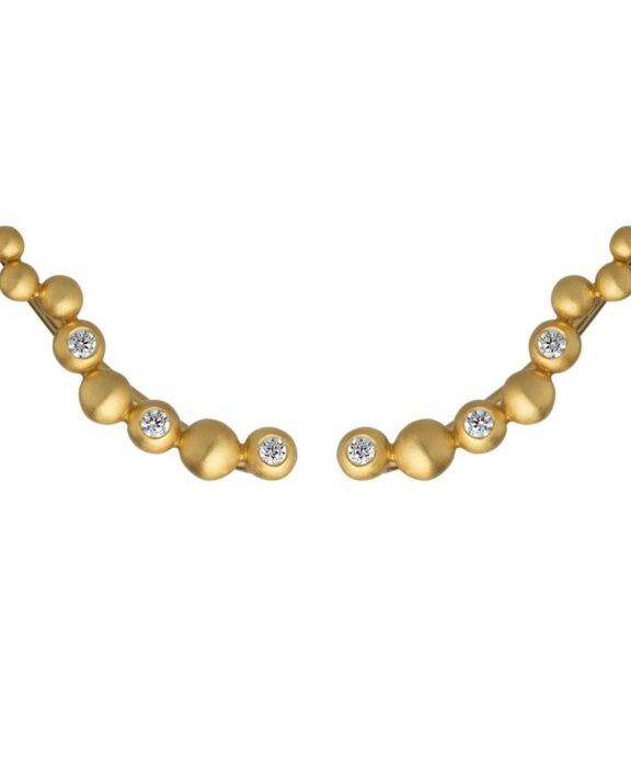 BYBIEHL PEBBLES EARCLIMBERS ØRERINGE SØLV FORGYLDT - 4-3807A-GP