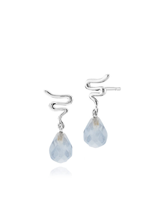 IZABEL CAMILLE SØLV ØRERINGE MED BLÅ KRYSTAL - A1705SWS-BLUE