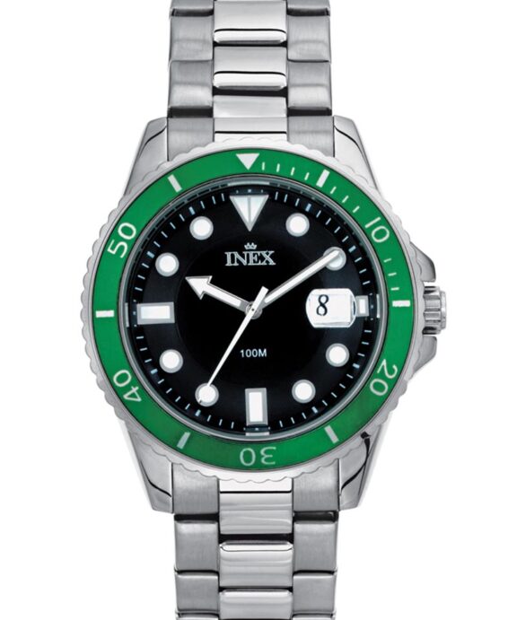 INEX UR HERRE STÅL GRØN KRANS MED LÆNKE - A69490-1S5P