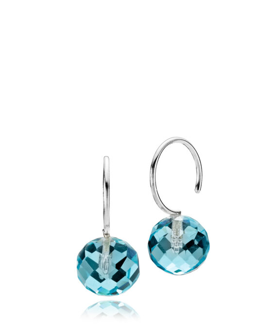 IZABEL CAMILLE MARPLE ØRERINGE MED KRYSTAL GLAS - A1672SWS-BLUE