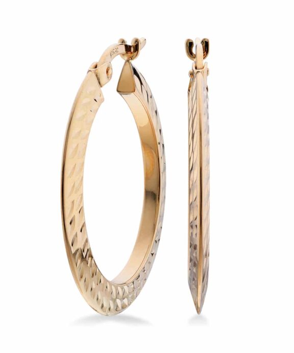 SCROUPLES SØLV FORGYLDT ØRERINGE CREOL MØNSTER - 154832