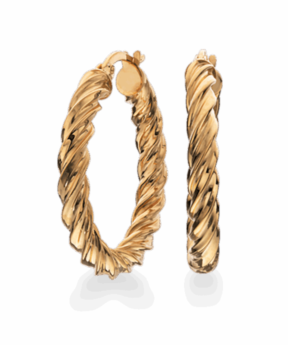 SCROUPLES SØLV FORGYLDT ØRERINGE CREOL SNOET - 154862