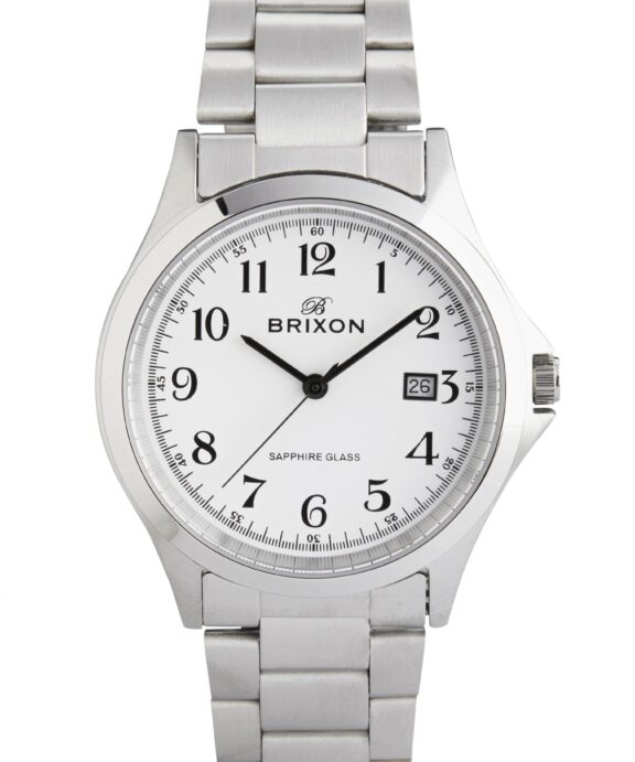 BRIXON UR HERRE SAFIR GLAS STÅL MED LÆNKE OG TAL - C2262SGD-G