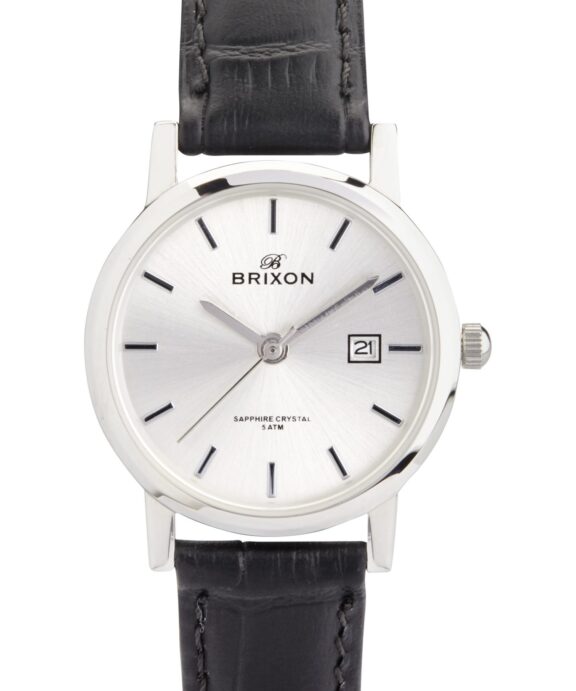 BRIXON UR DAME SAFIR GLAS STÅL MED SORT REM - C2574SLD-B