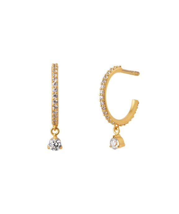 BYBIEHL SPARKLE HOOPS MINI DANGLING STONES - 4-034A-GP